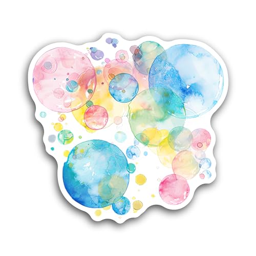 2 (Pieces) 3" and 5" Multicolor Bubbles Sticker, Waterproof Vinyl Decals for Many Purpose Like Cars,
