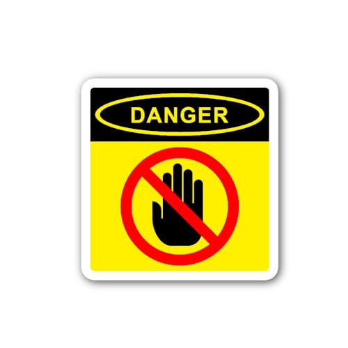 2 (Pieces) 3" and 5" DANGERDo not Touch Sign Sticker, Waterproof Vinyl Decals for Many Purpose Like 