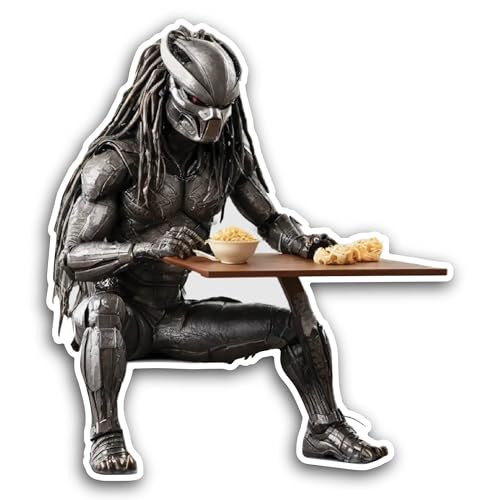 2 (Pieces) 3" and 5" Cartoon Character Eating Sticker, Waterproof Vinyl Decals for Many Purpose Like
