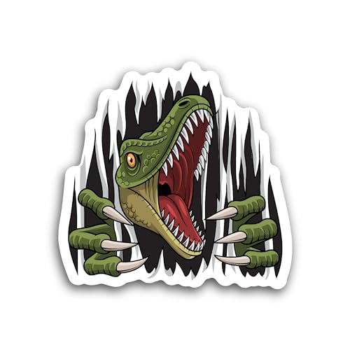 2 (Pieces) 3" and 5" Cartoon Dinosaur Sticker, Waterproof Vinyl Decals for Many Purpose Like Cars, T