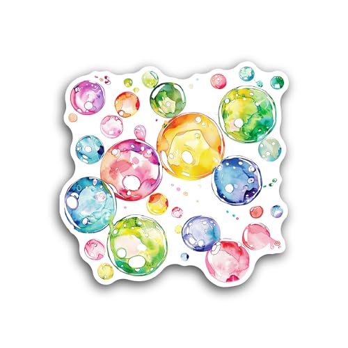 2 (Pieces) 3" and 5" Colored Bubbles Sticker, Waterproof Vinyl Decals for Many Purpose Like Cars, Tr