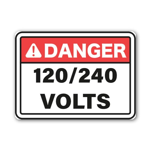 2 (Pieces) 3" and 5" Danger 120/240 Volts Sticker, Waterproof Vinyl Decals for Many Purpose Like Car