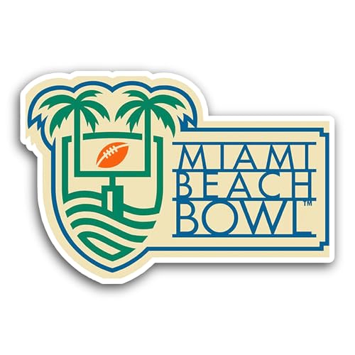 2 (Pieces) 3" and 5" Miami Beach B0wl Sticker, Waterproof Vinyl Decals for Many Purpose Like Cars, T