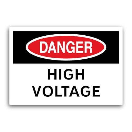 2 (Pieces) 3" and 5" High V0ltage Sign Sticker, Waterproof Vinyl Decals for Many Purpose Like Cars, 