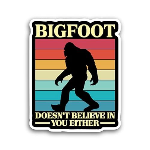 2 (Pieces) 3" and 5" Bigfoot Text With Yeti Sticker, Waterproof Vinyl Decals for Many Purpose Like C