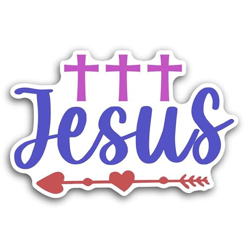 2 (Pieces) 3" and 5" Jesus Sticker, Waterproof Vinyl Decals for Many Purpose Like Cars, Trucks, Lapt