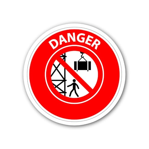 2 (Pieces) 3" and 5" Danger ICON Sticker, Waterproof Vinyl Decals for Many Purpose Like Cars, Trucks