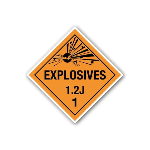 2 (Pieces) 3" and 5" Explosives 1.2J Placard Sticker, Waterproof Vinyl Decals for Many Purpose Like 