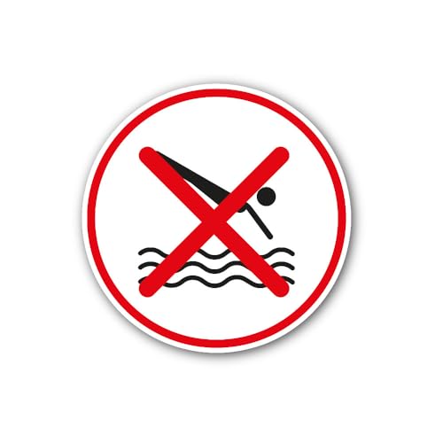2 (Pieces) 3" and 5" No Diving Symbol Sticker, Waterproof Vinyl Decals for Many Purpose Like Cars, T