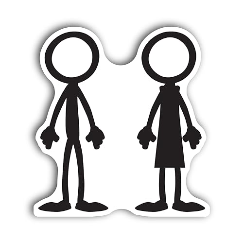 2 (Pieces) 3" and 5" Couple Walking Decal Sticker, Waterproof Vinyl Decals for Many Purpose Like Car