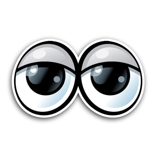 2 (Pieces) 3" and 5" Stary Eyesg Decal Sticker, Waterproof Vinyl Decals for Many Purpose Like Cars, 
