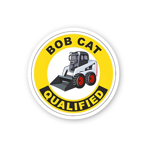 2 (Pieces) 3" and 5" Qualified Bob Cat Operator Sticker, Waterproof Vinyl Decals for Many Purpose Li