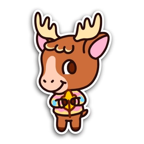 2 (Pieces) 3" and 5" Cute Deer Sticker, Waterproof Vinyl Decals for Many Purpose Like Cars, Trucks, 