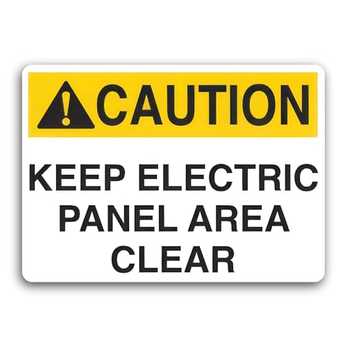 2 (Pieces) 3" and 5" Caution Keep Electric Panel Area Clear Sticker, Waterproof Vinyl Decals for Man