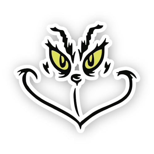 2 (Pieces) 3" and 5" Cartoon Smiley Face Art Sticker, Waterproof Vinyl Decals for Many Purpose Like 