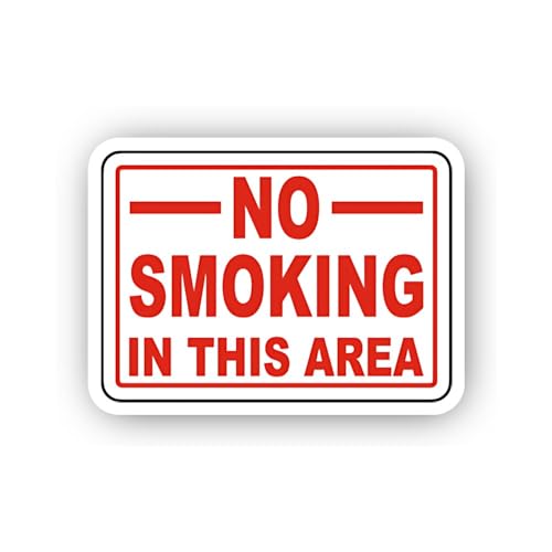 2 (Pieces) 3" and 5" Restricted Area No Smoking Sticker, Waterproof Vinyl Decals for Many Purpose Li