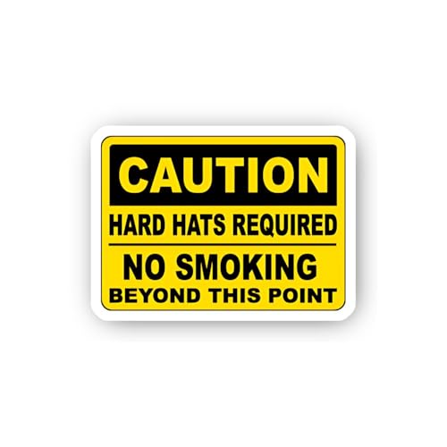 2 (Pieces) 3" and 5" Dual Safety and Smoking Restriction Sticker, Waterproof Vinyl Decals for Many P