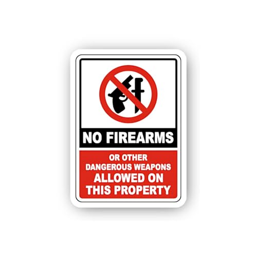 2 (Pieces) 3" and 5" Dangerous Weapons Warning Sign Sticker, Waterproof Vinyl Decals for Many Purpos