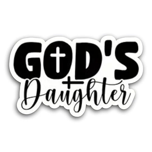 2 (Pieces) 3" and 5" God's Daughter Cross Decal Sticker,Waterproof Vinyl Decals for Many Purpose Lik