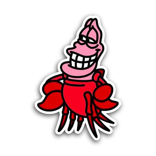 2 (Pieces) 3" and 5" Cartoon Red Crab Sticker, Waterproof Vinyl Decals for Many Purpose Like Cars, T