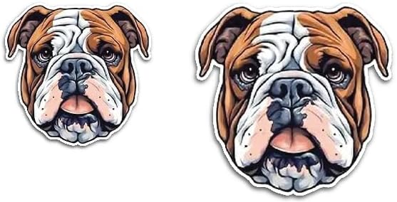2 (Pieces) 3" and 5" Bull Dog Staring at me Decal Sticker,Waterproof Vinyl Decals for Many Purpose Like Cars, Trucks, Laptops, Phones, Windows and More