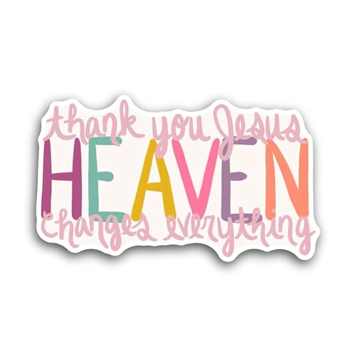 2 (Pieces) 3" and 5" Heaven Sticker, Waterproof Vinyl Decals for Many Purpose Like Cars, Trucks, Lap