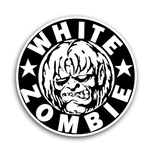 2 (Pieces) 3" and 5" White Zombie Text Sticker, Waterproof Vinyl Decals for Many Purpose Like Cars, 