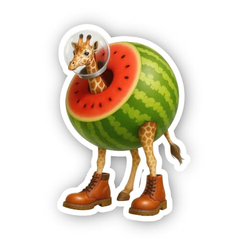 2 (Pieces) 3" and 5" Watermelon Giraffe Sticker, Waterproof Vinyl Decals for Many Purpose Like Cars,