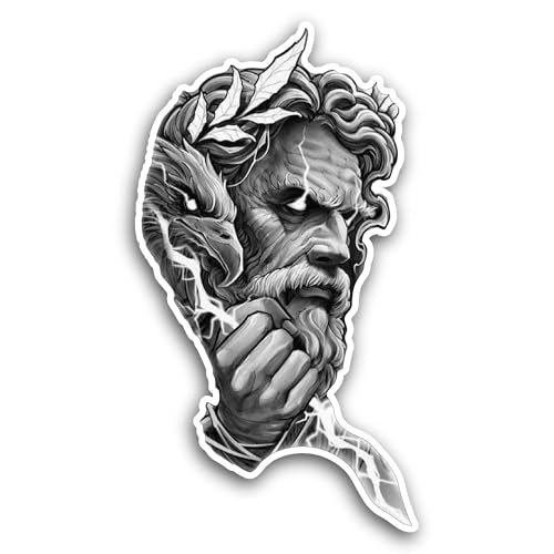 2 (Pieces) 3" and 5" Statue Face Sticker, Waterproof Vinyl Decals for Many Purpose Like Cars, Trucks