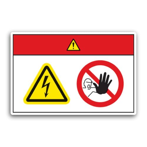 2 (Pieces) 3" and 5" Safety Information Sign Sticker, Waterproof Vinyl Decals for Many Purpose Like 