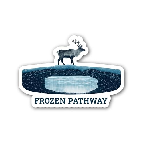 2 (Pieces) 3" and 5" North Line Deer Silhouette Sticker, Waterproof Vinyl Decals for Many Purpose Li