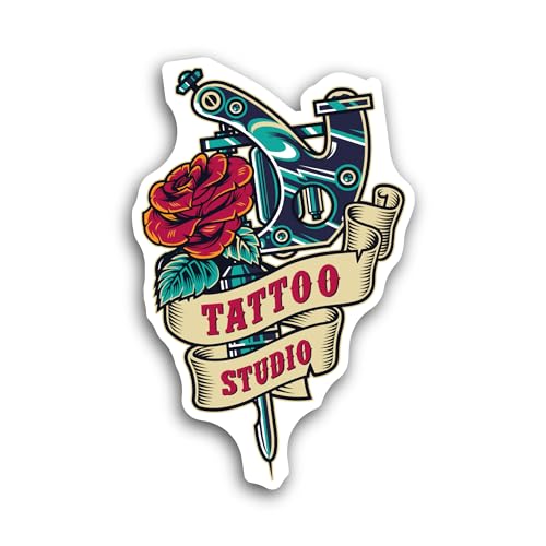 2 (Pieces) 3" and 5" Tattoo with Flower Sticker, Waterproof Vinyl Decals for Many Purpose Like Cars,