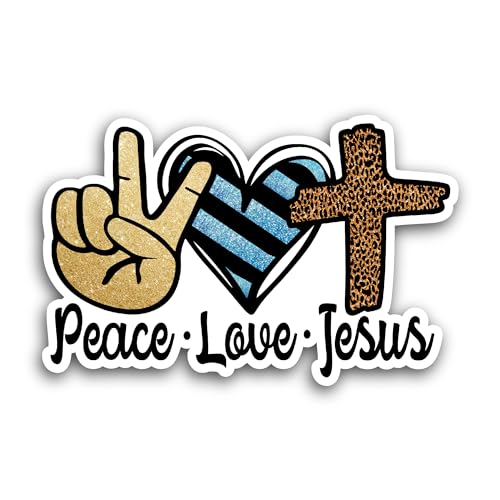 2 (Pieces) 3" and 5" Peace Love Text Sticker, Waterproof Vinyl Decals for Many Purpose Like Cars, Tr