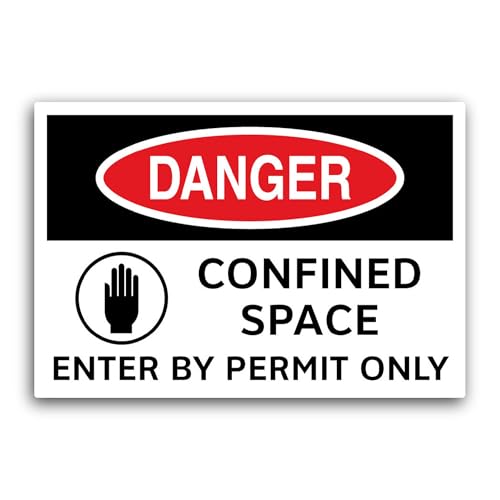 2 (Pieces) 3" and 5" C0nfined Space Sign Sticker, Waterproof Vinyl Decals for Many Purpose Like Cars