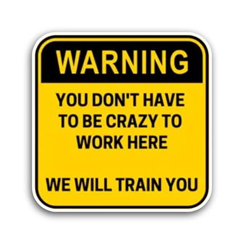 2 (Pieces) 3" and 5" Funny Warning Sticker, Waterproof Vinyl Decals for Many Purpose Like Cars, Truc