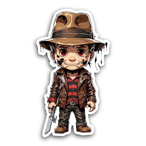 2 (Pieces) 3" and 5" Zombie Boy Sticker, Waterproof Vinyl Decals for Many Purpose Like Cars, Trucks,