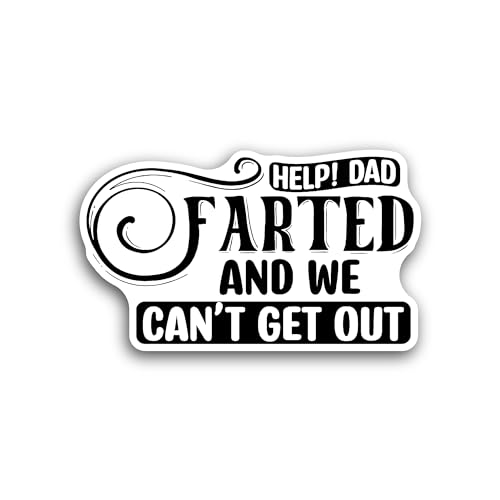 2 (Pieces) 3" and 5" Help dad Black Text Sticker, Waterproof Vinyl Decals for Many Purpose Like Cars