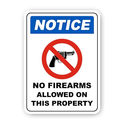 2 (Pieces) 3" and 5" No Firearms @llowed Property Sticker, Waterproof Vinyl Decals for Many Purpose 