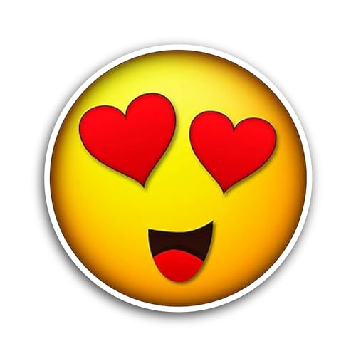 2 (Pieces) 3" and 5" Love Emotion Face Sticker, Waterproof Vinyl Decals for Many Purpose Like Cars, 