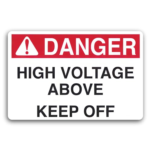 2 (Pieces) 3" and 5" Danger High Voltage Above Decal Sticker, Waterproof Vinyl Decals for Many Purpo