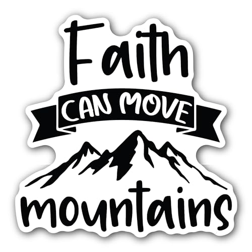 2 (Pieces) 3" and 5" Faith Can Move Text Sticker, Waterproof Vinyl Decals for Many Purpose Like Cars