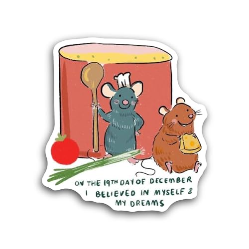 2 (Pieces) 3" and 5" Rat Cook Sticker, Waterproof Vinyl Decals for Many Purpose Like Cars, Trucks, L