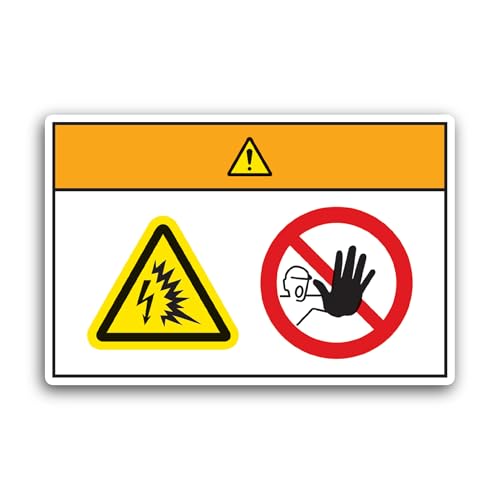 2 (Pieces) 3" and 5" Danger Electricity Warning Sign Sticker, Waterproof Vinyl Decals for Many Purpo
