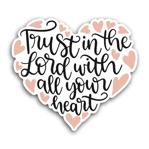 2 (Pieces) 3" and 5" Trust in The Lord Sticker, Waterproof Vinyl Decals for Many Purpose Like Cars, 