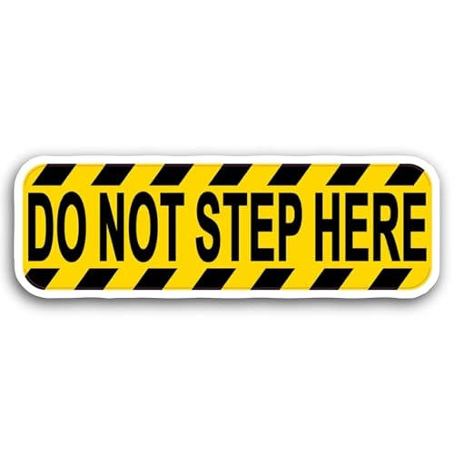 2 (Pieces) 3" and 5" Do Not Step Here Sticker, Waterproof Vinyl Decals for Many Purpose Like Cars, T