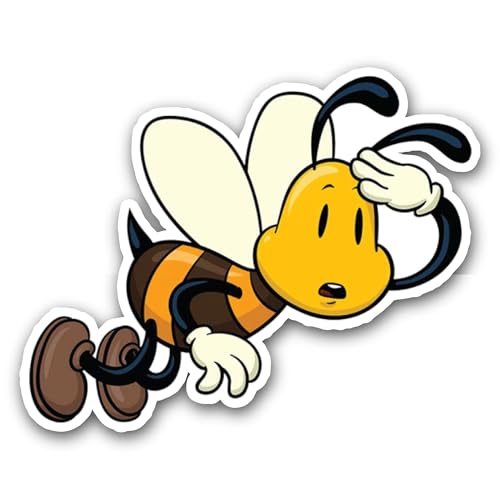 2 (Pieces) 3" and 5" Flying Bee Sticker, Waterproof Vinyl Decals for Many Purpose Like Cars, Trucks,
