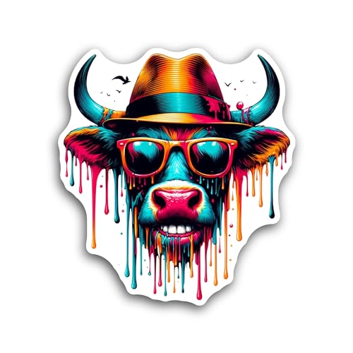 2 (Pieces) 3" and 5" Bull Head Sticker, Waterproof Vinyl Decals for Many Purpose Like Cars, Trucks, 