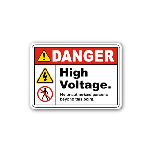 2 (Pieces) 3" and 5" Electrical Danger and Keep Out Sign Sticker, Waterproof Vinyl Decals for Many P