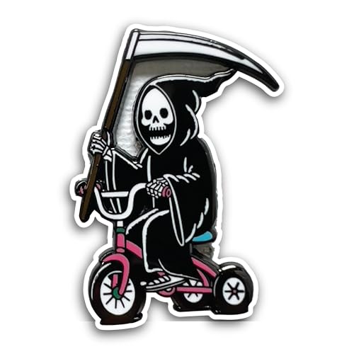 2 (Pieces) 3" and 5" Tricycle Grim Reaper Sticker, Waterproof Vinyl Decals for Many Purpose Like Car