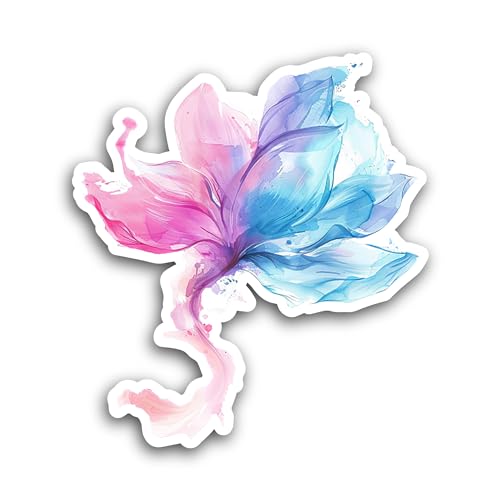2 (Pieces) 3" and 5" Colorful Floral Sticker, Waterproof Vinyl Decals for Many Purpose Like Cars, Tr